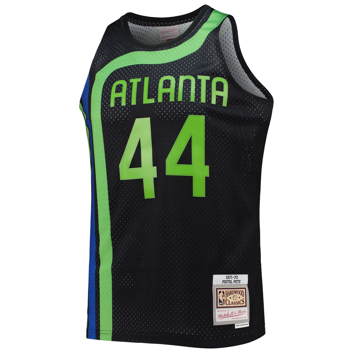 Atlanta Hawks Pete Maravich Mitchell & Ness Black 1971-72 Hardwood Classics Reload 2.0 Swingman Jersey for Men product image