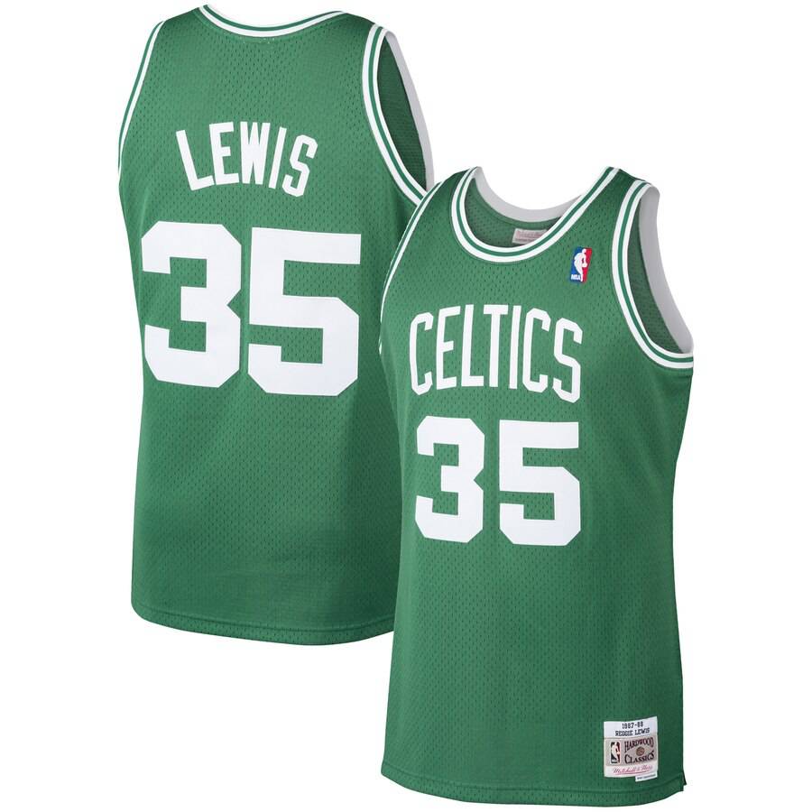 Boston Celtics Reggie Lewis Mitchell & Ness Kelly Green 1987-88 Hardwood Classics Swingman Jersey for Men product image 1,
