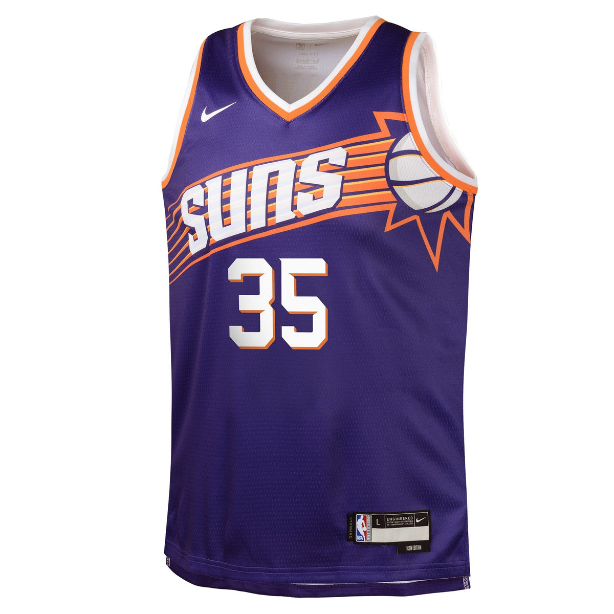 Kevin Durant Phoenix Suns Nike Purple Icon Edition Swingman Jersey product image 2, provided for visual reference and